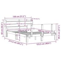 Bedframe met hoofdbord massief grenenhout 120x190 cm - thumbnail