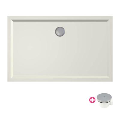 Douchebak Xenz Mariana | 120x75x4 cm | Incl.Afvoersifon-Chroom | Acryl | Rechthoekig | Pergamon glans