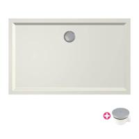 Douchebak Xenz Mariana | 120x75x4 cm | Incl.Afvoersifon-Chroom | Acryl | Rechthoekig | Pergamon glans - thumbnail