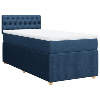 Boxspring met matras stof blauw 140x190 cm