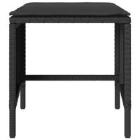 4-delige Loungeset met kussens poly rattan zwart - thumbnail