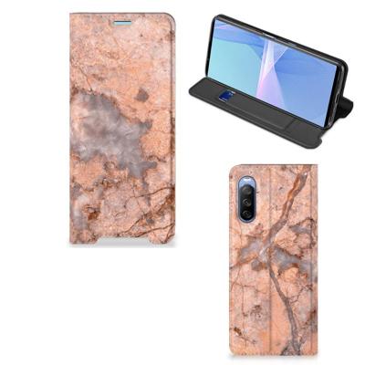 Sony Xperia 10 III | Standcase | Marmer Oranje