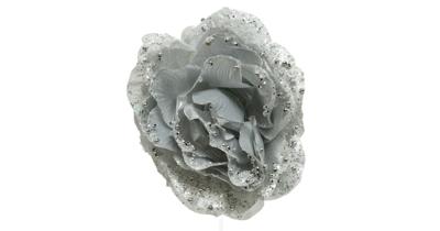 Roosclip glitter d14h8.5 zilver Roosclip glitter d14h8.5 zilver