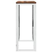 Wandtafel roestvrij staal en massief gerecycled hout zilver - thumbnail