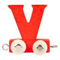 Small Foot - houten lettertrein rood - v - 12 s tuks - thumbnail