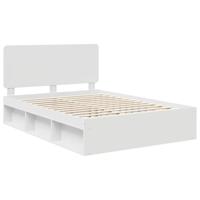 Bedframe met hoofdeinde Wit 140 x 190 cm Massief grenenhout - thumbnail