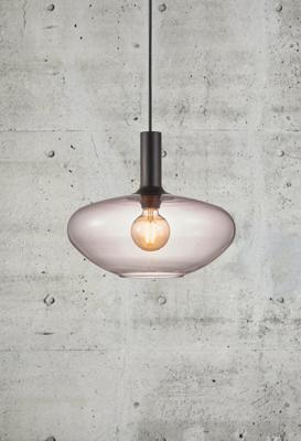 Zwarte hanglamp Nordlux &apos;Alton 35&apos; E27 fitting smokeglas 35 cm