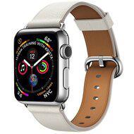 Classic lederen bandje - Wit - Geschikt voor Apple Watch 44mm / 45mm / 46mm / 49mm - thumbnail