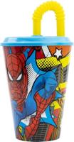 Beker met Rietje Spider-Man CZ11366 430 ml - thumbnail