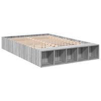 Bedframe bewerkt hout grijs sonoma eikenkleurig 135x190 cm - thumbnail