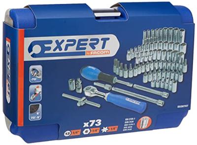 Expert by Facom doppenset met hulpstukken 1/4" | 73-delig | in koffer | E030707 - E030707