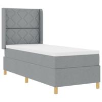 Boxspringbed met matras Lichtgrijs 140 x 200 cm Stof - thumbnail