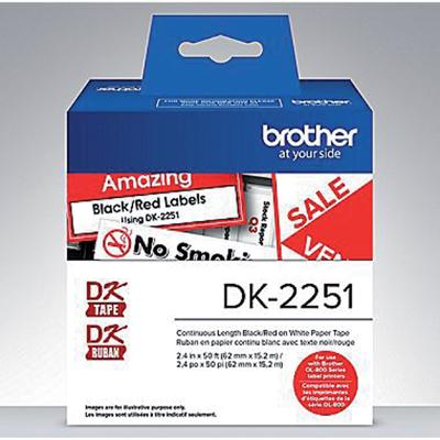 Brother DK-22251 Rol met etiketten 62 mm x 15.24 m Papier Wit 1 stuk(s) Permanent hechtend DK22251 Universele etiketten