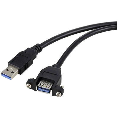 Renkforce RF-5720388 USB-kabel USB 3.0 USB-A stekker, USB-A bus 1.00 m Zwart Voor inbouw, Schroefbaar Renkforce RF-5720388 USB-kabel USB 3.0 USB-A stekker, USB-A bus 1.00 m Zwart Voor inbouw, Schroefbaar