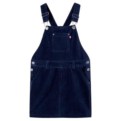VidaXL Kindertuinjurk 116 ribfluweel marineblauw