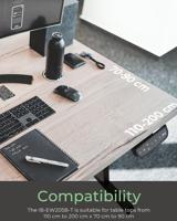 ICY BOX Zit-sta-bureauframe Elektrisch in hoogte verstelbaar Hoogte: 620 tot 1280 mm (b x d) 1047 mm x 300 mm Zwart IB-EW206B-T 60867 - thumbnail