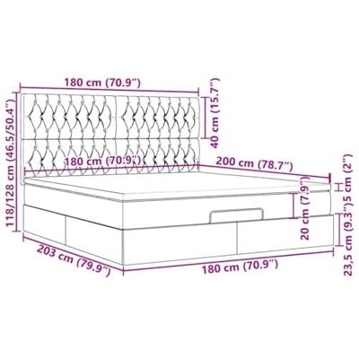 Ottoman bed met matrassen 180x200cm fluweel roze