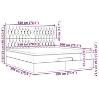 Ottoman bed met matrassen 180x200cm fluweel roze - thumbnail