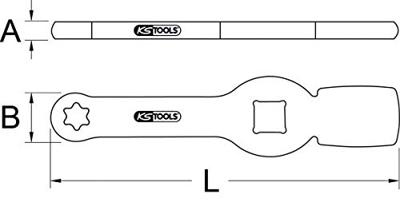 KS Tools 517.0925 3/4 slag-zeskant-sleutel met 2 slagvlakken, 24 mm