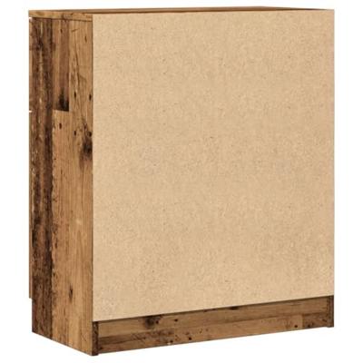 Dressoir 60x30x70 cm bewerkt hout oud houtkleurig