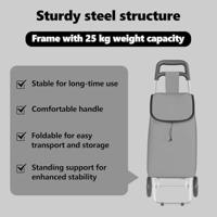 VidaXL Winkel trolley grijs 35 x 28 x 92 cm oxford stof - thumbnail