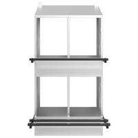 Kippennestkast met 4 vakken gegalvaniseerd metaal zilverkleurig - thumbnail