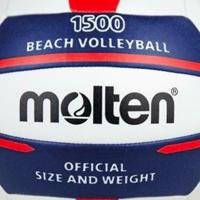 Molten Beach Volleybal V5B1500-WN Wit blauw rood - thumbnail