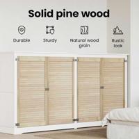 VidaXL Kastdeur 4 pcs naturel 110 x 2,1 x 59,5 cm massief grenenhout - thumbnail