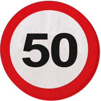 Servetten verkeersbord 50 jaar