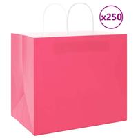 VidaXL Papieren zakken 250 st met hengsels 32x22x28 cm roze - thumbnail