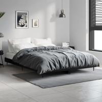 Bedframe LED massief hout zwart 140x190 cm - thumbnail