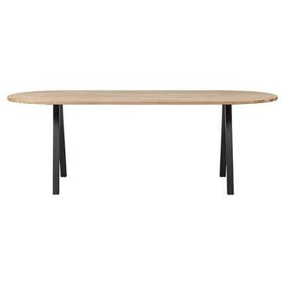 WOOOD Ovale Eettafel 'Tablo' met 2-standen poot, 220 x 90cm