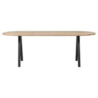 WOOOD Ovale Eettafel 'Tablo' met 2-standen poot, 220 x 90cm - thumbnail