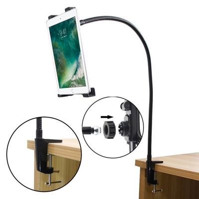 Shop4 - iPad 9.7 (2017) Tafelhouder Flexibele Aluminium Nek Tablet houder Zwart