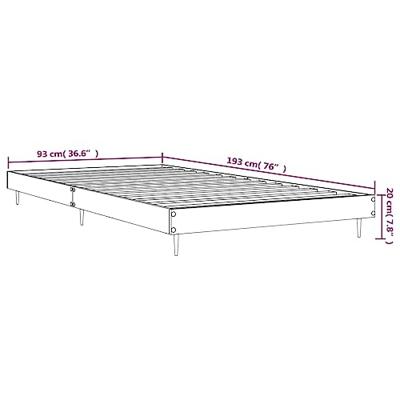 Bedframe zonder matras bewerkt hout bruin eikenkleur 90x190 cm Bedframe zonder matras bewerkt hout bruin eikenkleur 90x190 cm