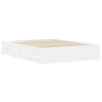 Bedframe met lades bewerkt hout wit 150x200 cm - thumbnail