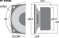 Monacor SP-8/4SQS 3 inch 8.85 cm Mini-luidspreker 10 W 4 Ω Magnetisch afgeschermd - thumbnail