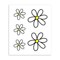 Stickerset gewone margriet M - thumbnail