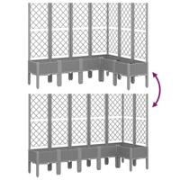 Plantenbak met latwerk 160x120x142 cm polypropeen lichtgrijs - thumbnail