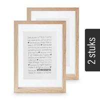 vtwonen Fotolijsten - 2 Stuks - Hout - Naturel - 22x31cm - thumbnail