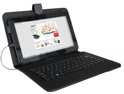 Approx APPIPCK04 toetsenbord voor mobiele apparaten zwart - toetsenborden voor mobiele apparaten (zwart, kunstleer, stofbestendig, krasbestendig, universeel, 24,6 cm (9,7 inch), 200 mm)