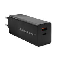 Qoltec 52382 GaN POWER PRO-oplader | 1xUSB-type C | 1xUSB A | 100W | 5-20V | 1,5-5A | PD | Zwart - thumbnail