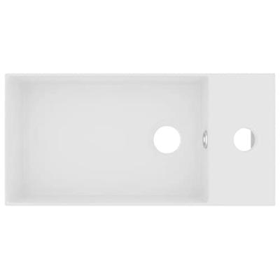 VidaXL Wastafel met overloop keramiek matwit