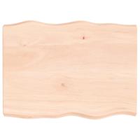 Tafelblad natuurlijke rand 80x60x(2-6) cm massief eikenhout - thumbnail