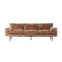 HKliving Retro Sofa 4-zitsbank - Velvet Corduroy - Aged Gold - thumbnail
