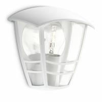 Wandlamp Philips Creek 19,5 cm Wit Metaal Aluminium A+ E27 - thumbnail