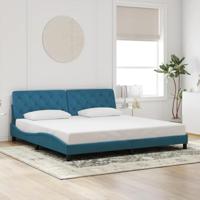 Bedframe met LED zonder matras fluweel blauw 200x200 cm - thumbnail