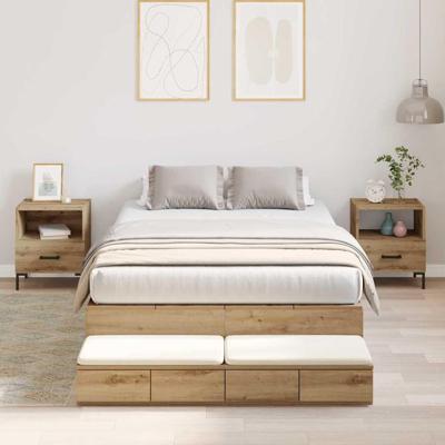 Opbergbedframe artisanaal eikenkleurig 236.5 x 120 x 31.5 cm