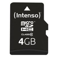 Intenso High Performance microSDHC-kaart 4 GB Class 10 Incl. SD-adapter - thumbnail