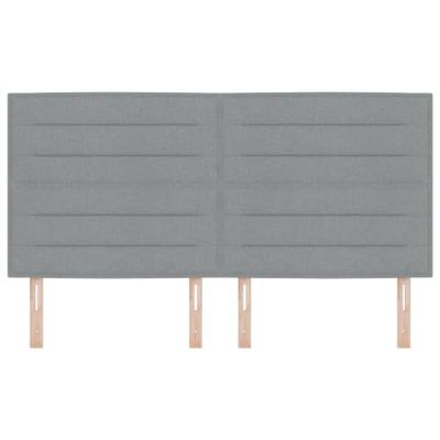 LED Hoofdbord met LED-striplichten Lichtgrijs 180 cm Polyester